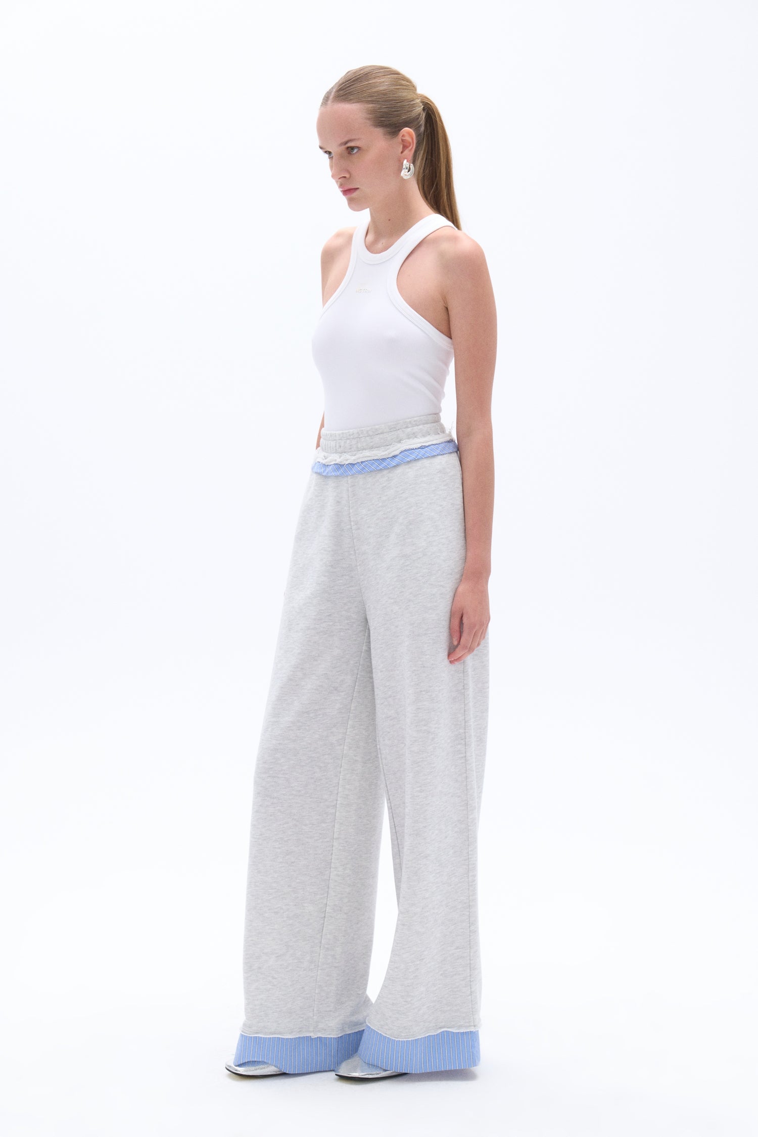 Mid Rise Pants with Garni Details