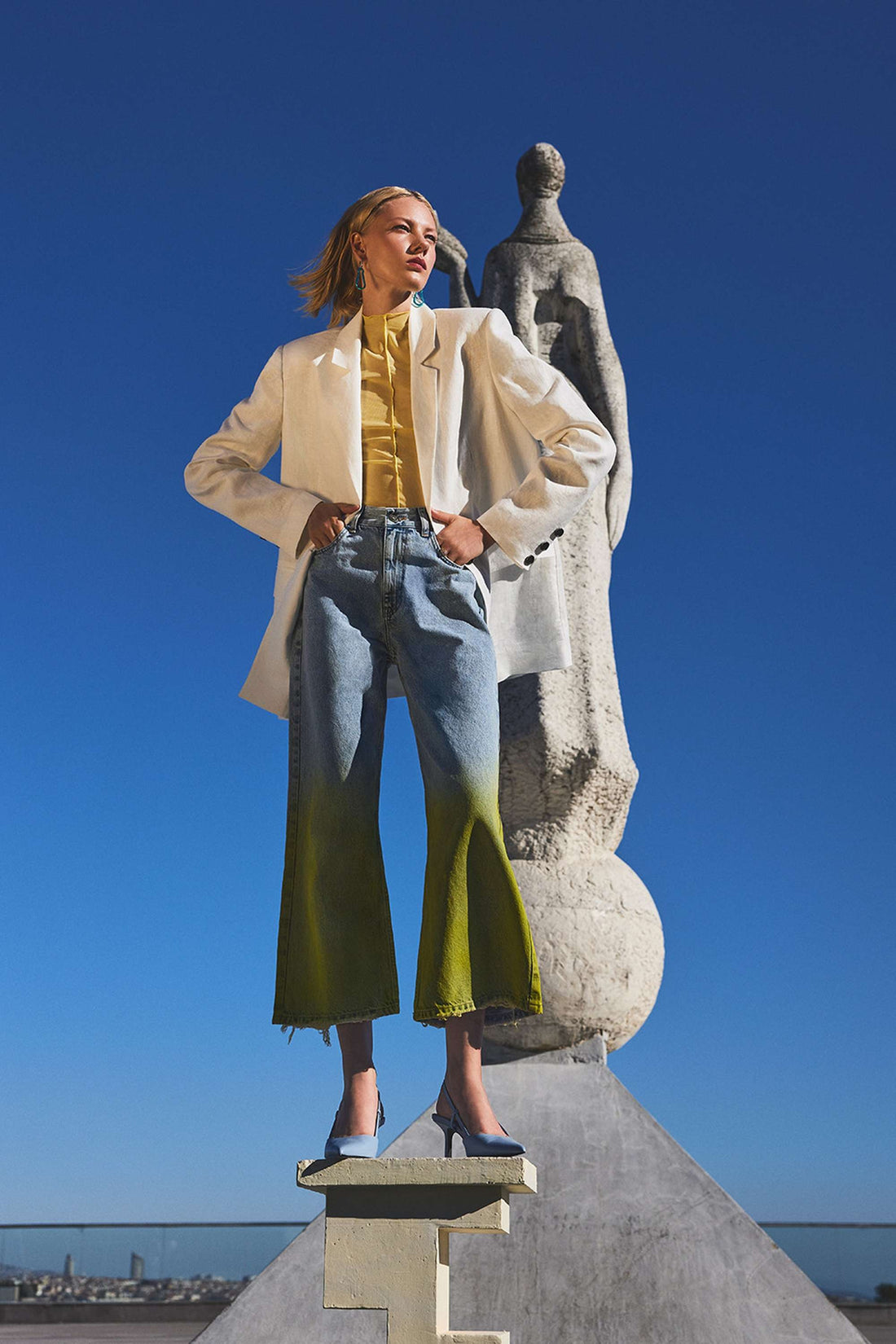 Faded Wide-Leg Jeans (Final Sale)