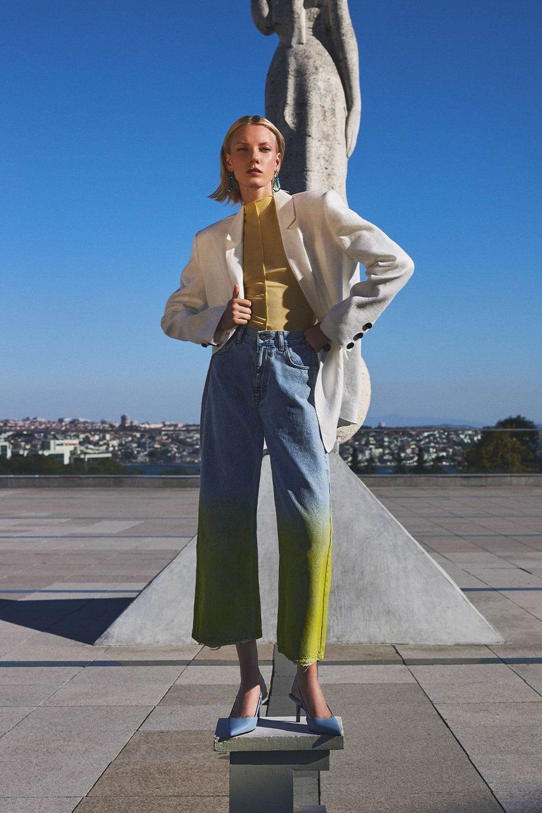 Faded Wide-Leg Jeans (Final Sale)