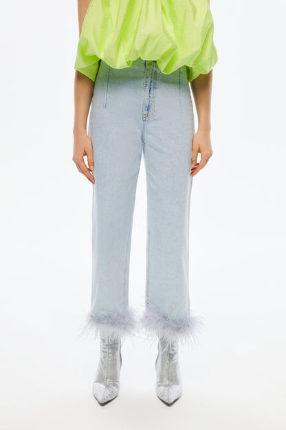 Feather Boa Jeans (Final Sale)
