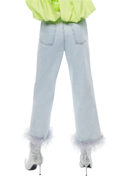 Feather Boa Jeans (Final Sale)