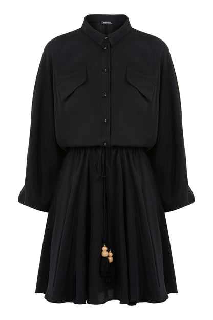 Tasseled Shirt Dress