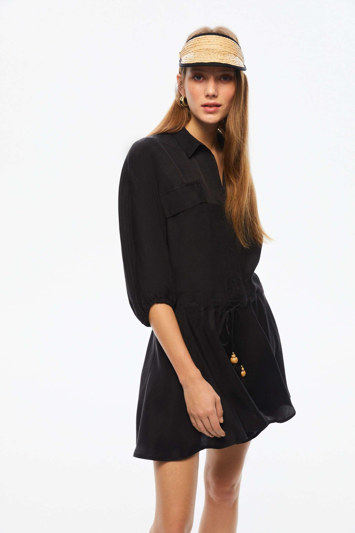 Tasseled Shirt Dress