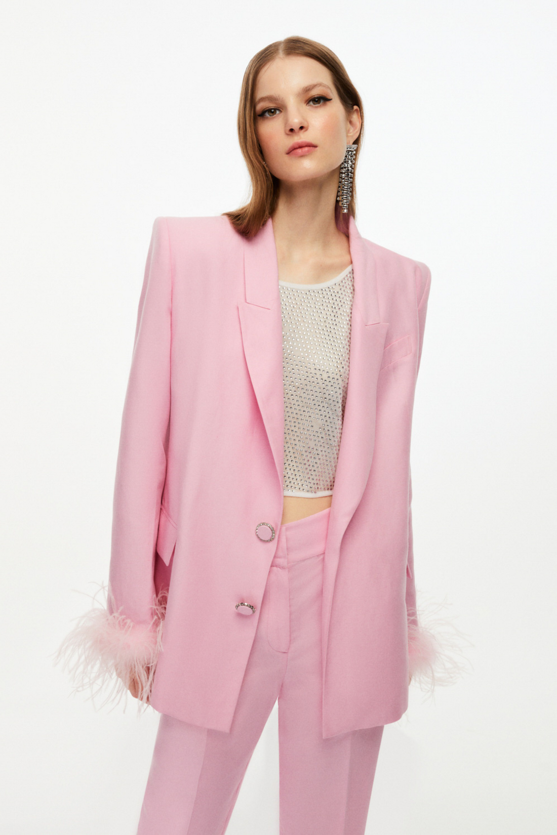 Feathered Blazer Jacket