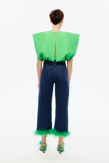 Pleated Green Top (Final Sale)