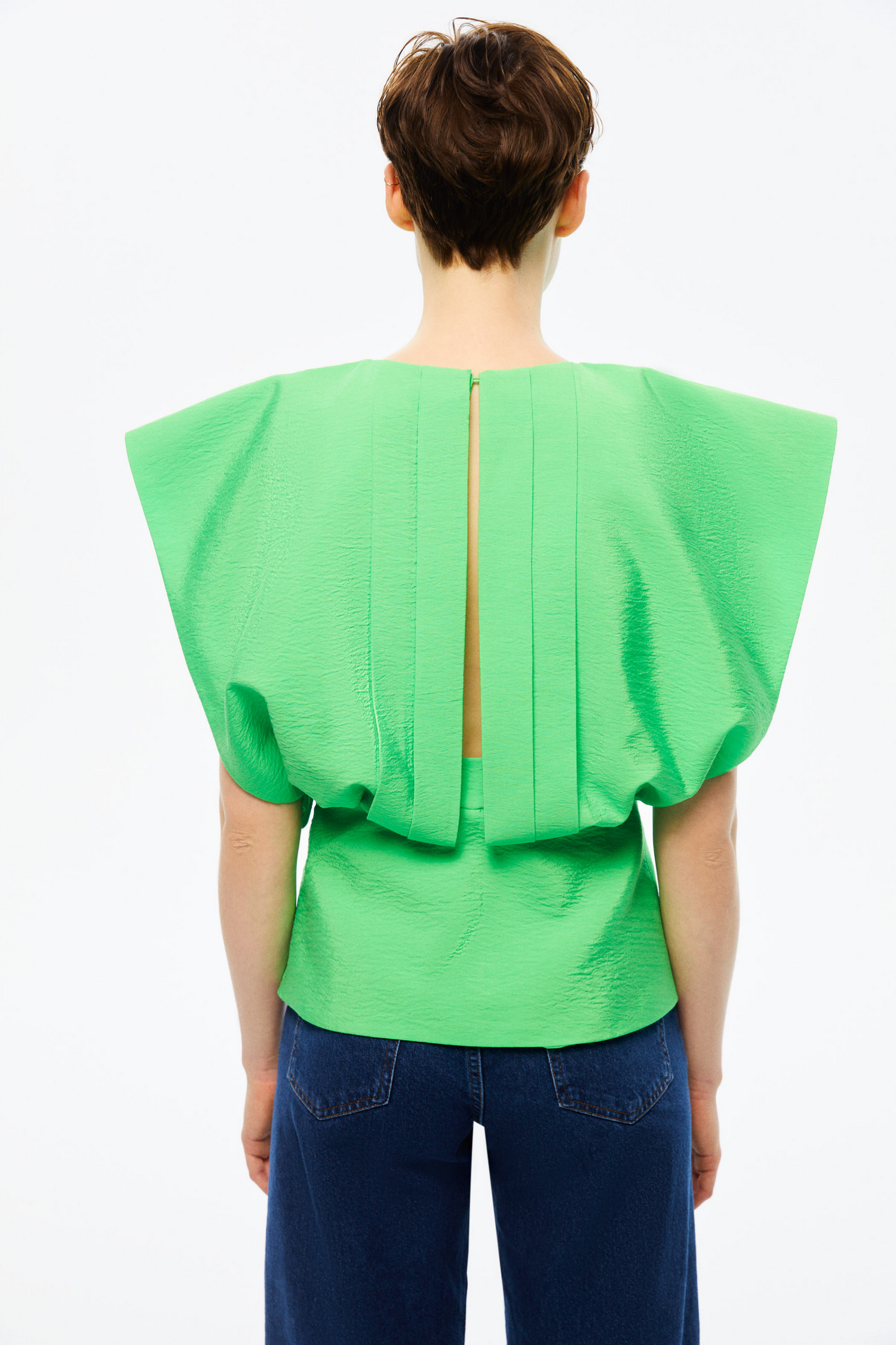 Pleated Green Top (Final Sale)