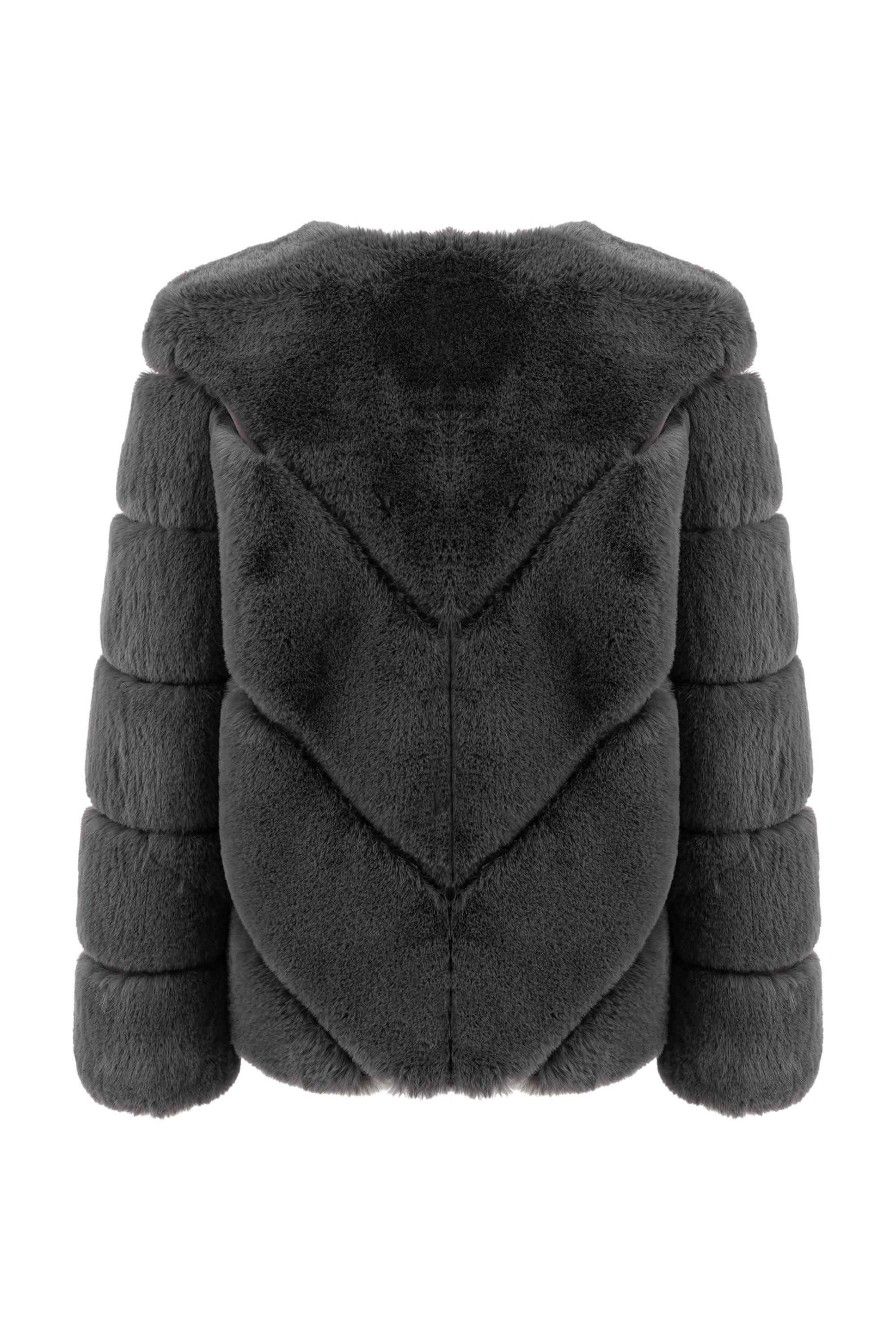 Collarless Faux Fur Coat (Final Sale)