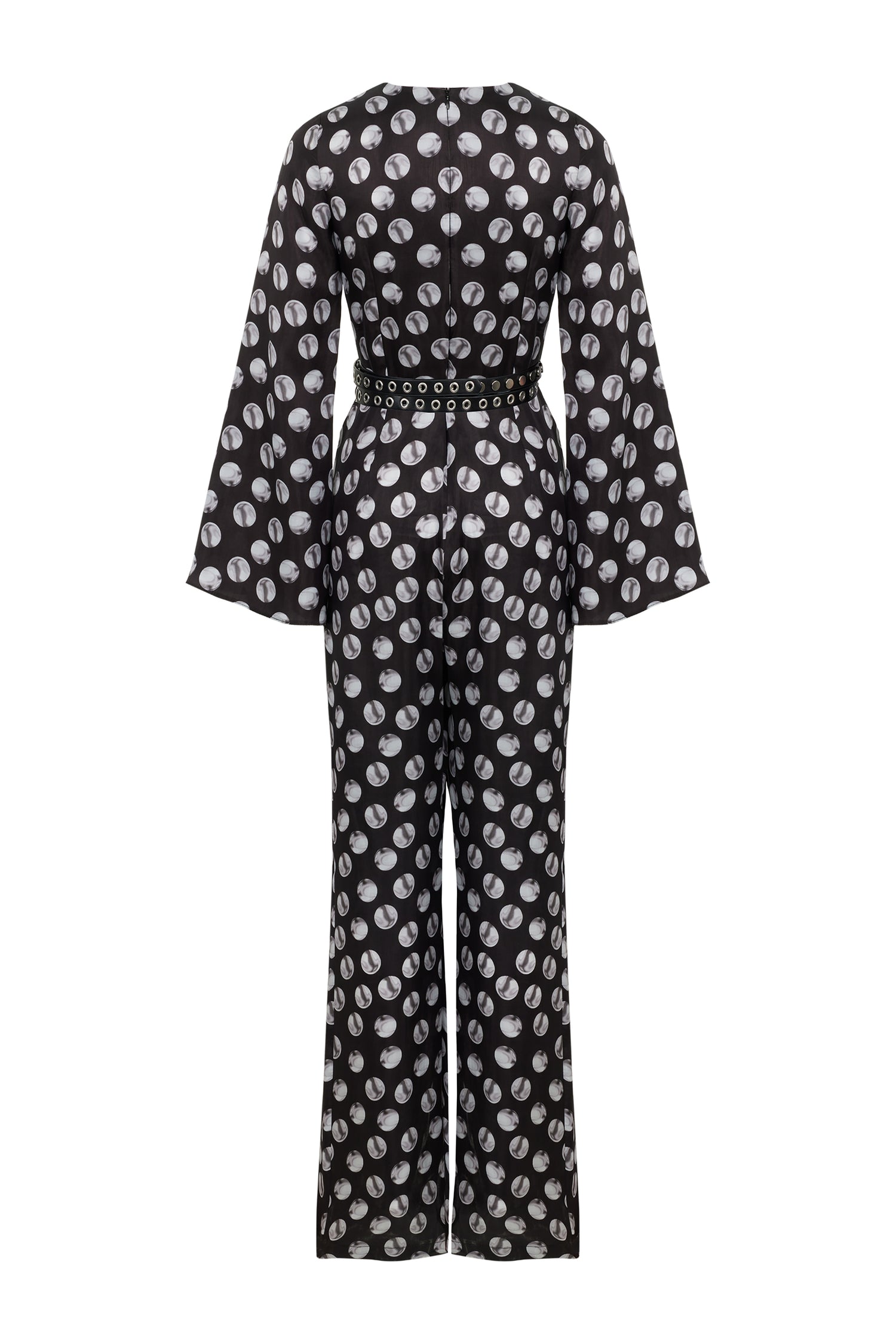 Printed V-Neck Belted Jumpsuit (Final Sale)