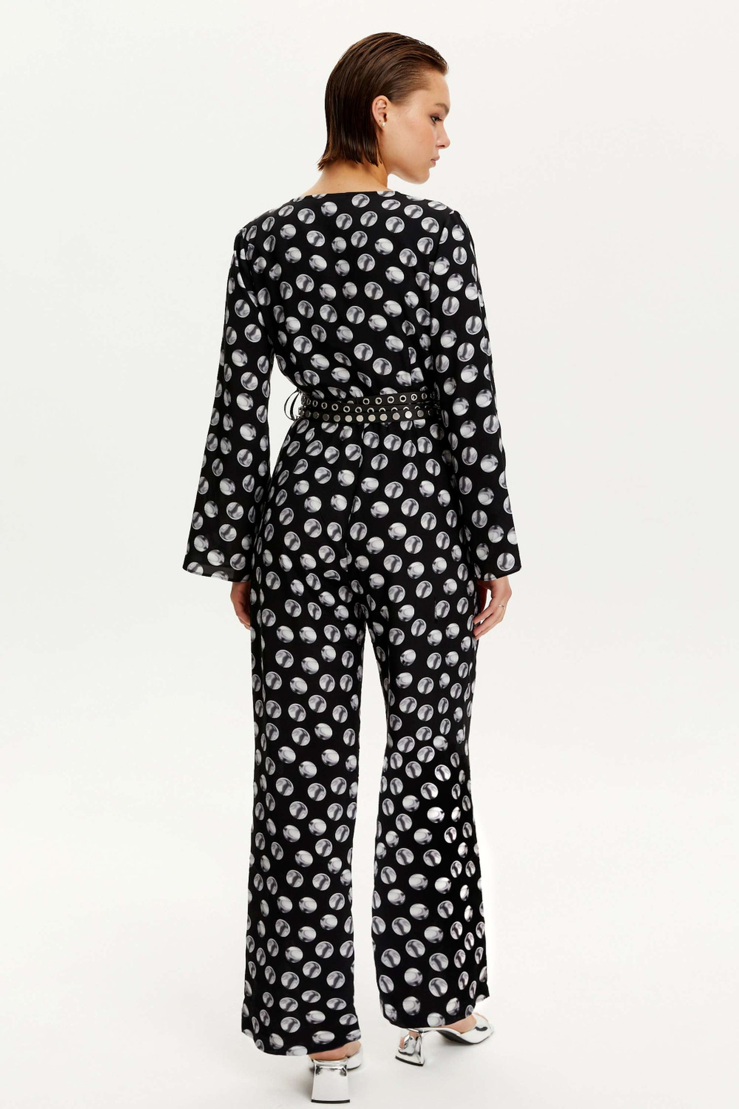 Printed V-Neck Belted Jumpsuit (Final Sale)