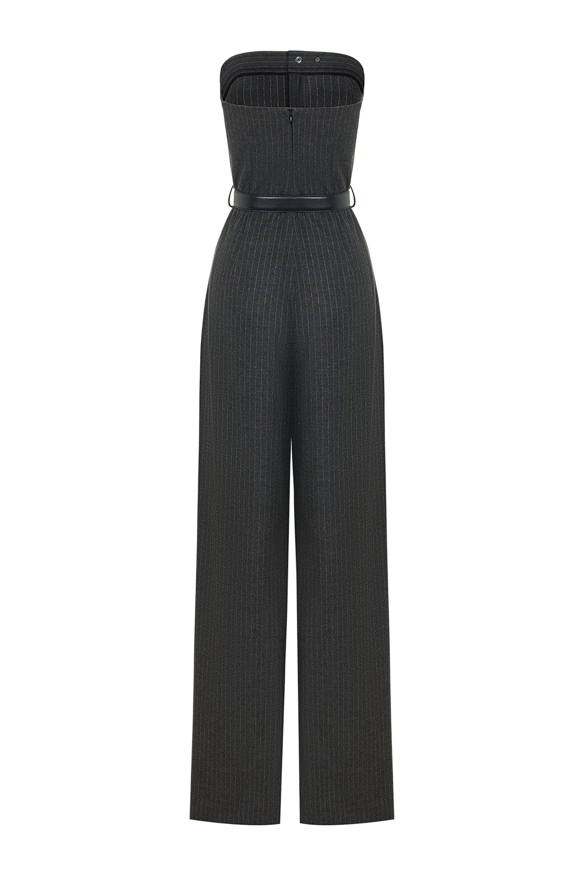 Belted Striped Jumpsuit