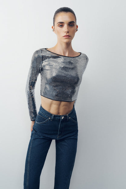 Metallic Jersey Top (Final Sale)