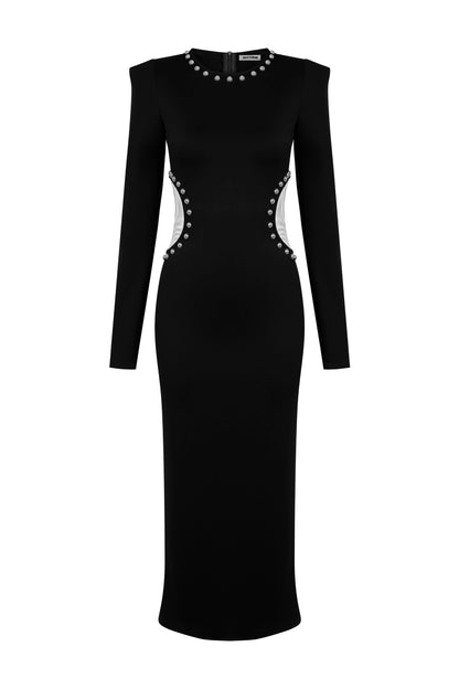 Cut Out Studded Midi Dress (Final Sale)