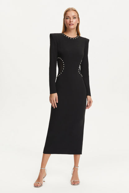 Cut Out Studded Midi Dress (Final Sale)