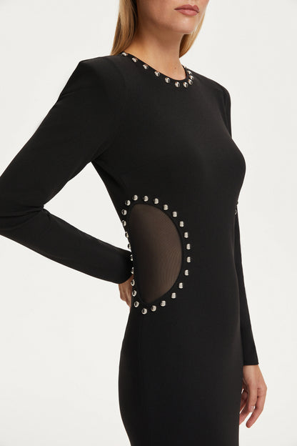 Cut Out Studded Midi Dress (Final Sale)