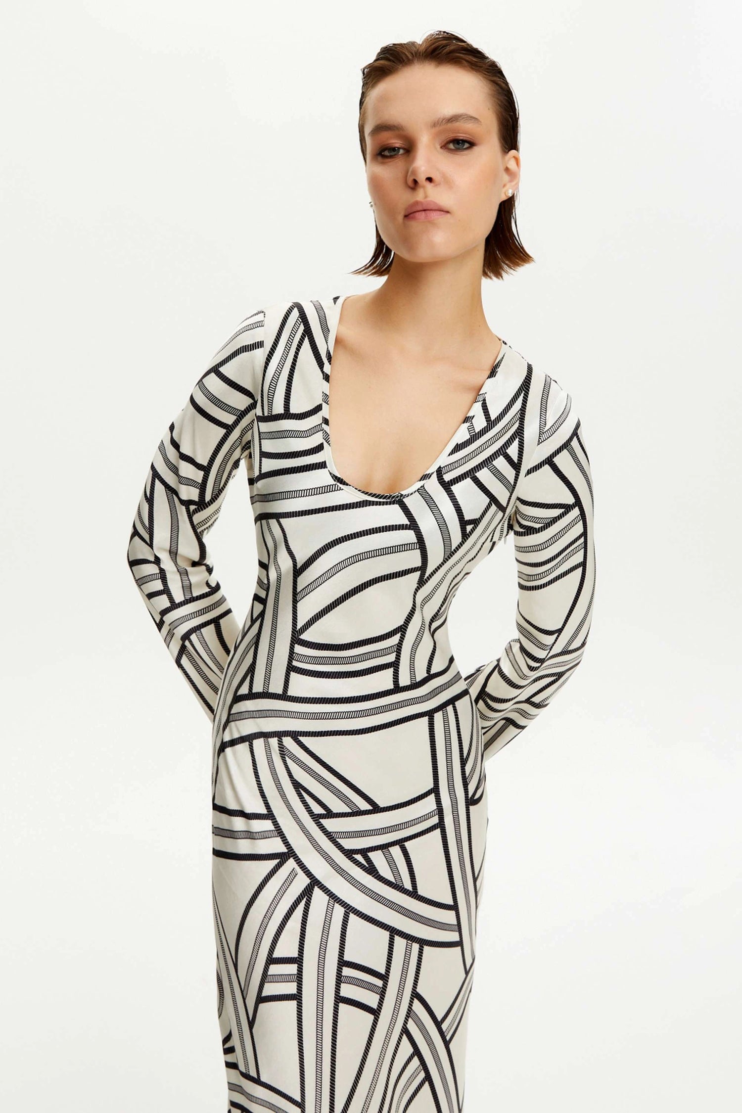 Monochrome Printed Dress (Final Sale)