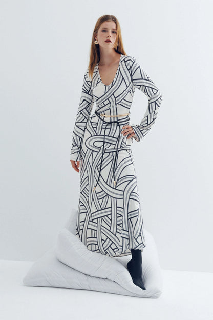 Monochrome Printed Dress (Final Sale)