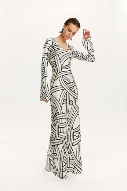 Monochrome Printed Dress (Final Sale)