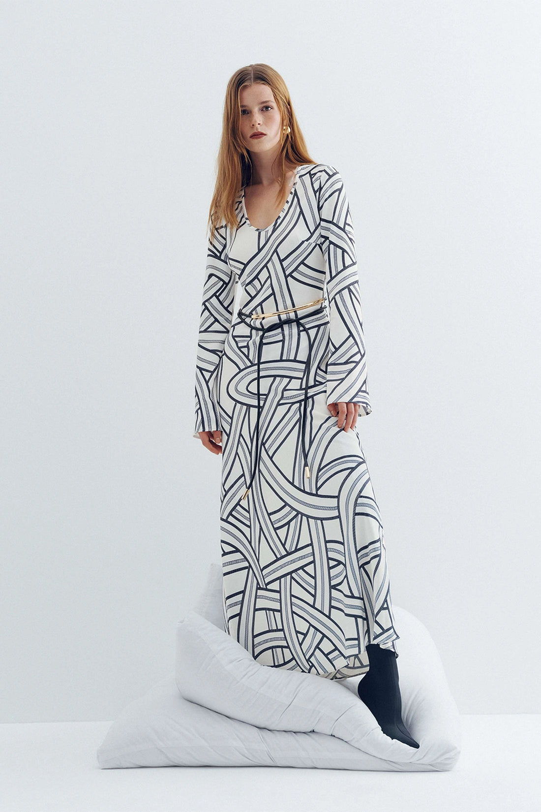 Monochrome Printed Dress (Final Sale)