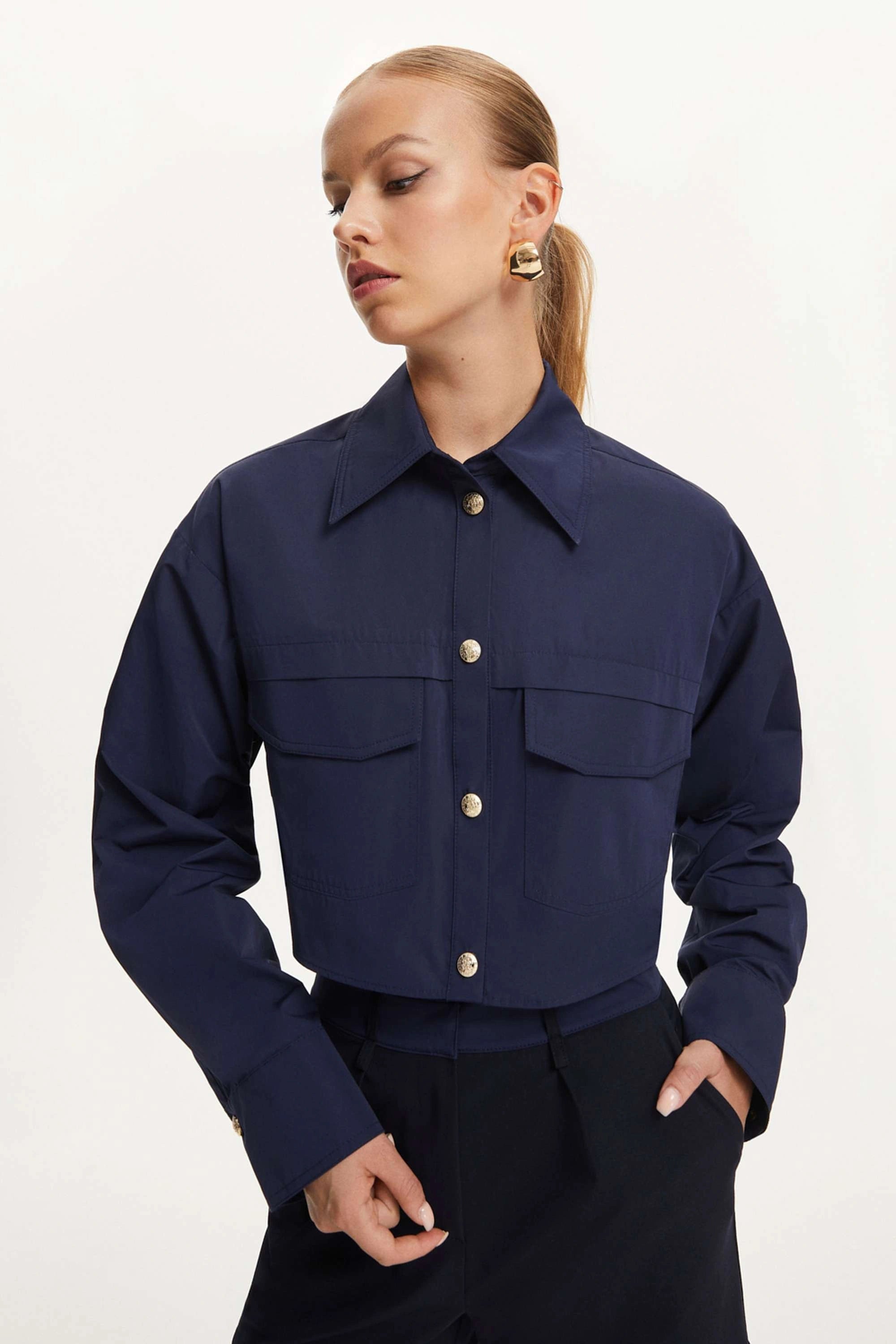 Multi-Pocket Cropped Shirt (Final Sale)