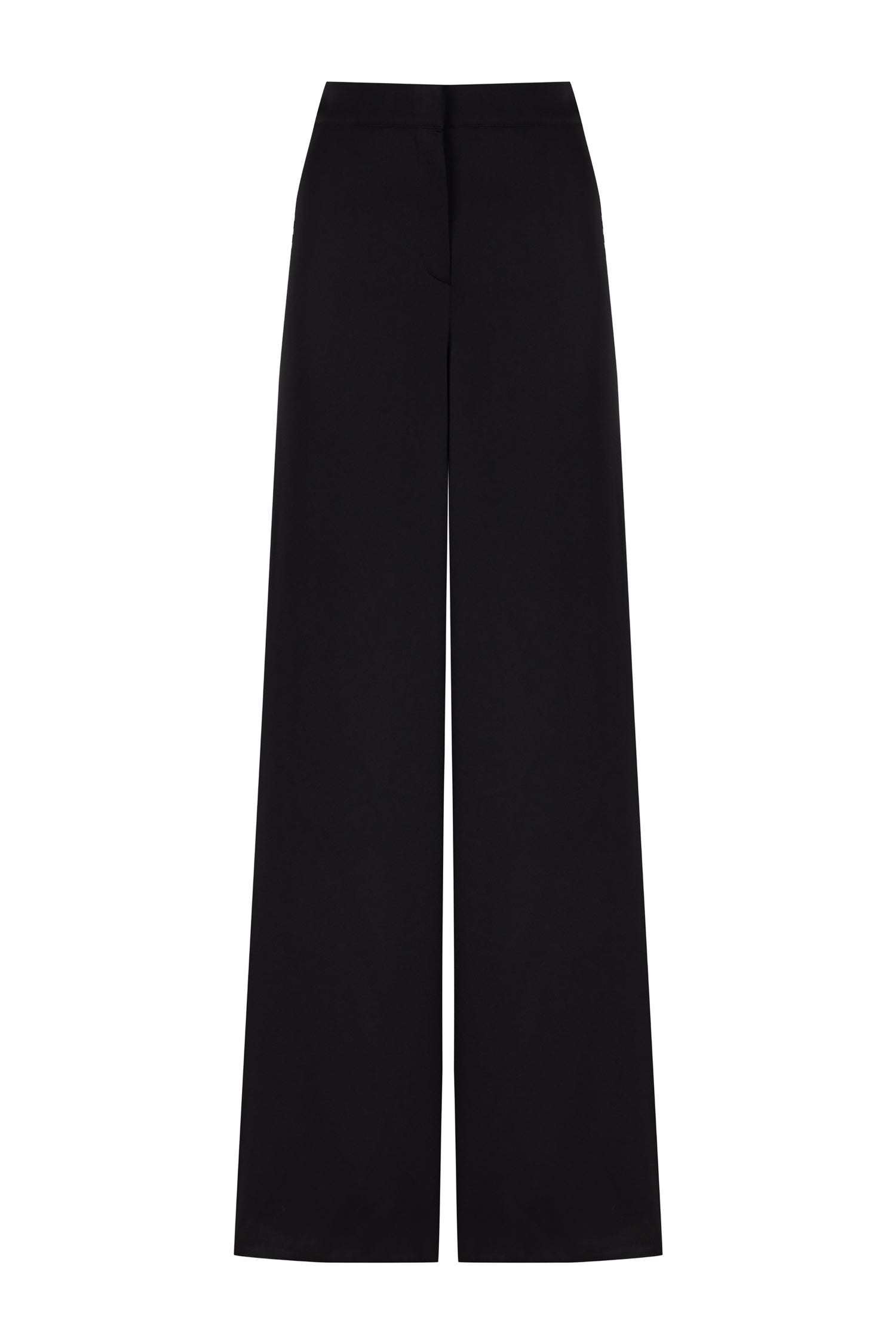 Wide-Leg Crepe Satin Pants