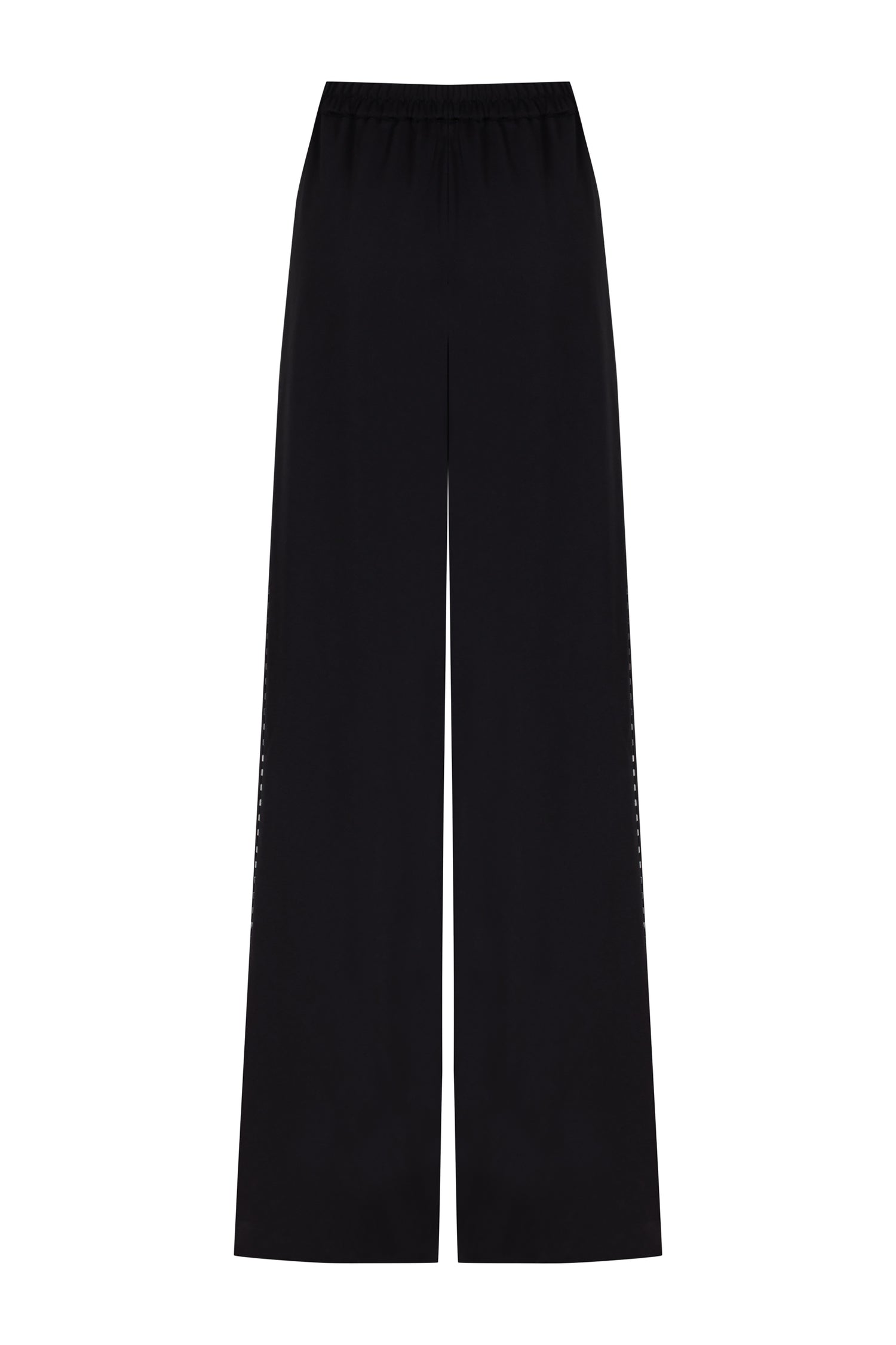 Wide-Leg Crepe Satin Pants