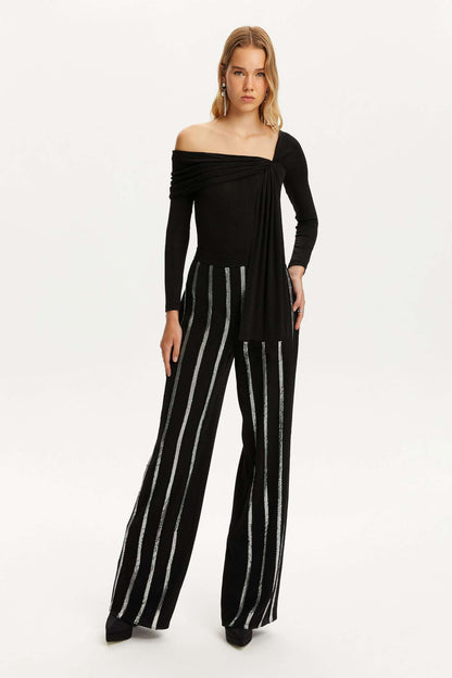 Metallic Striped Pants (Final Sale)