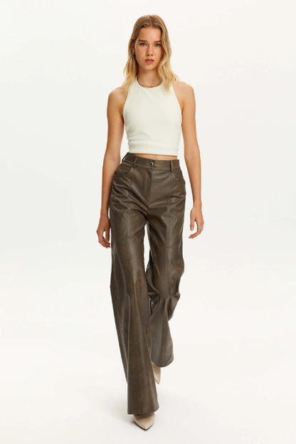 Leather Trim Pants (Final Sale)