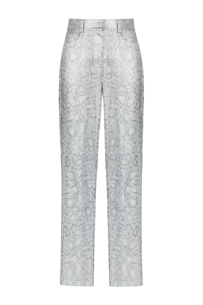 Silver Snake Print Pants (Final Sale)