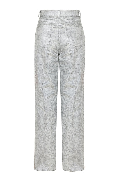 Silver Snake Print Pants (Final Sale)