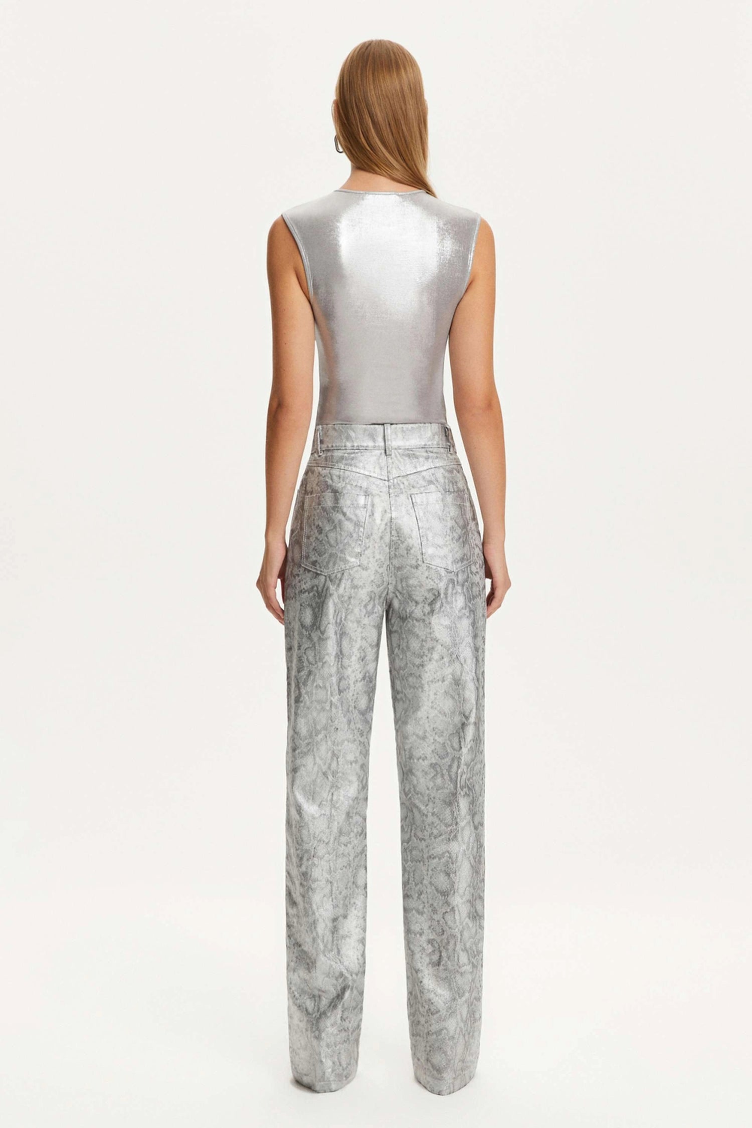 Silver Snake Print Pants (Final Sale)