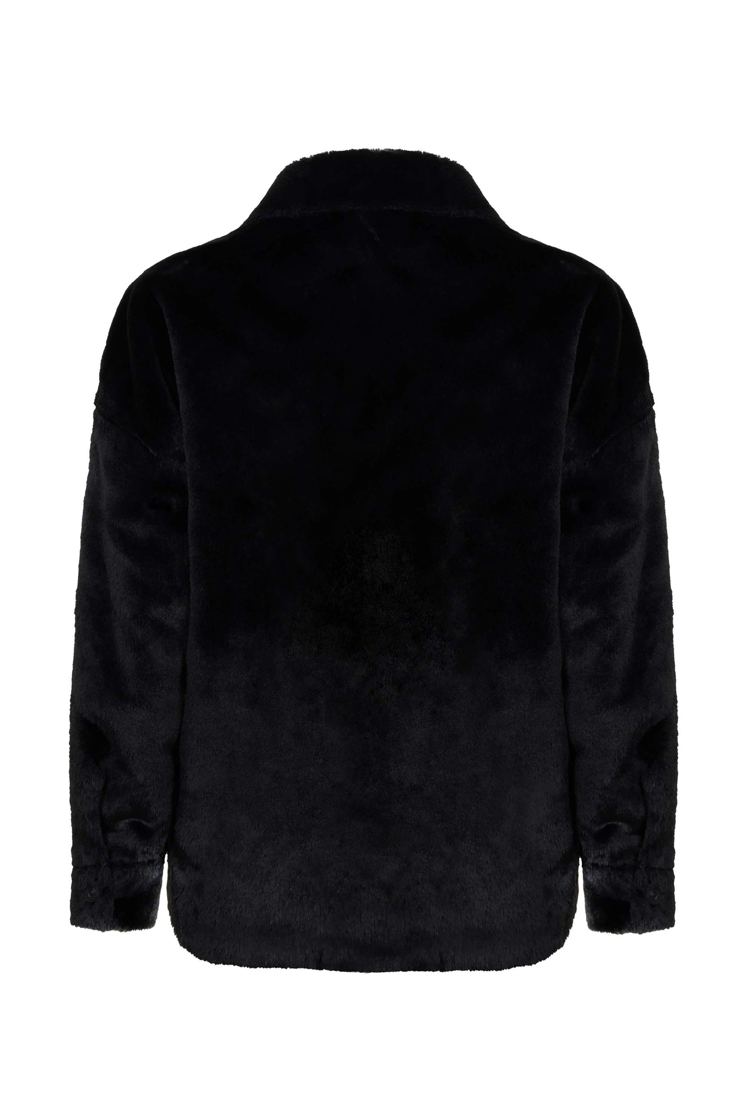 Lapel Collar Faux Fur Jacket