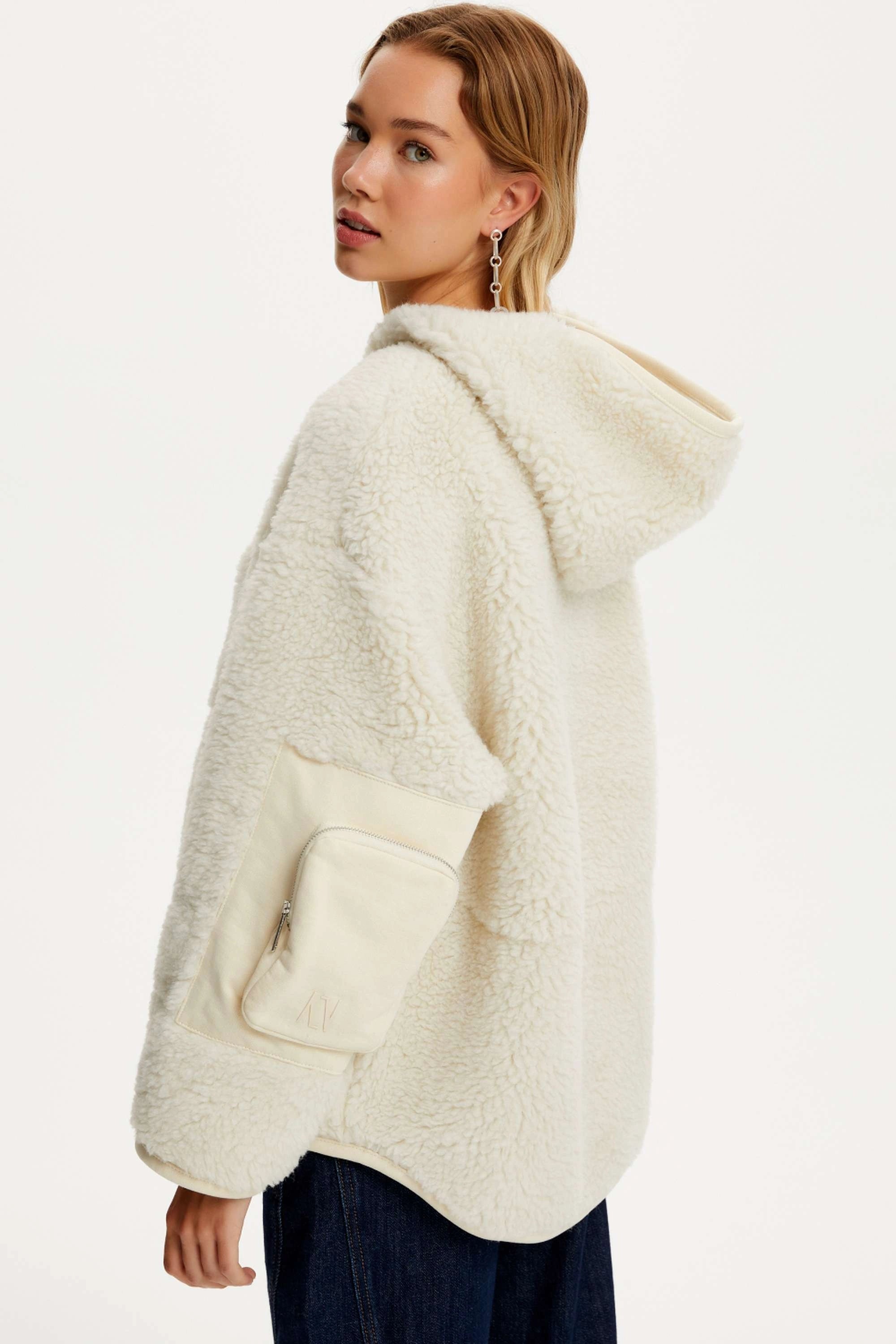 Hooded Faux Fur Jacket