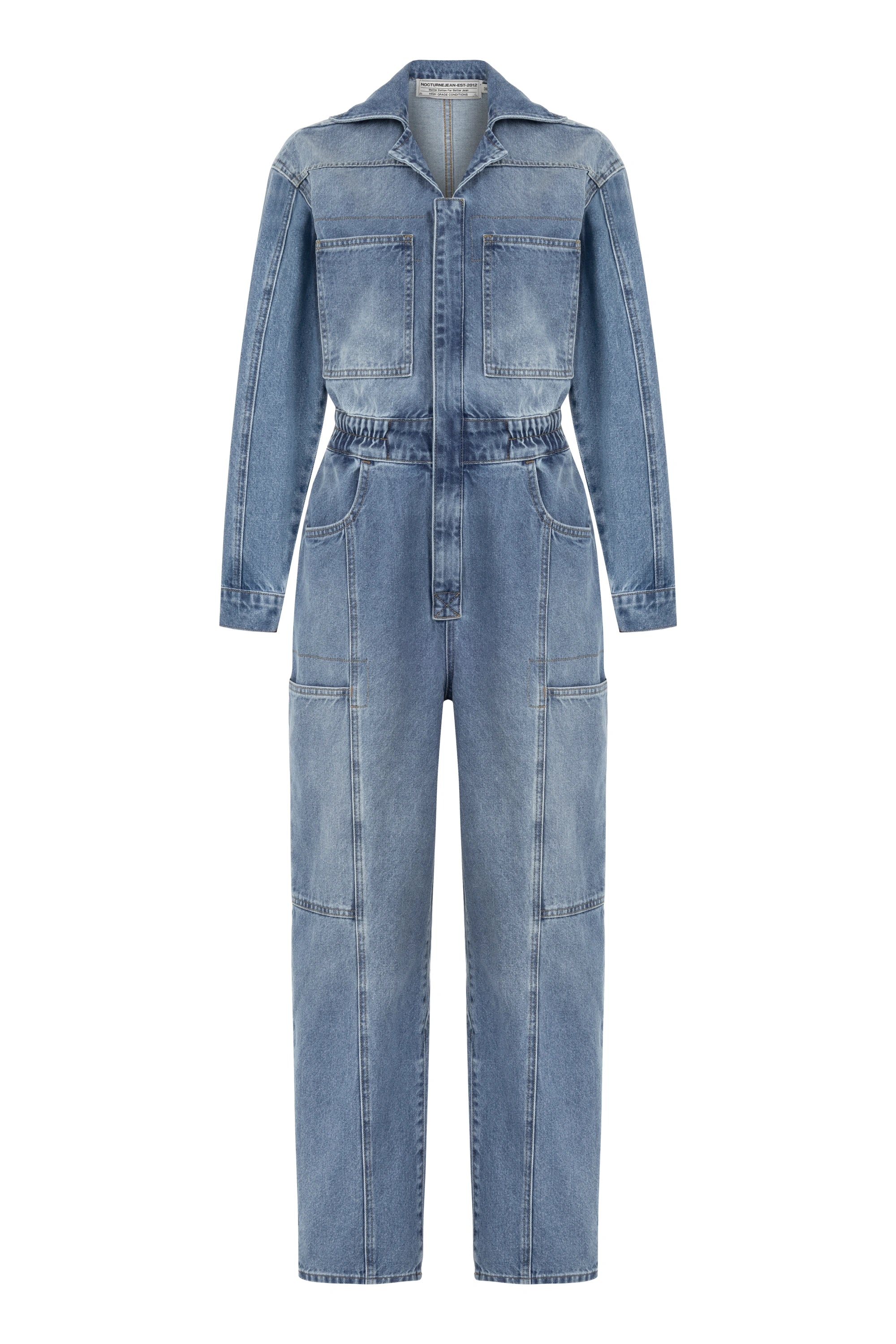 Denim Cargo Jumpsuit