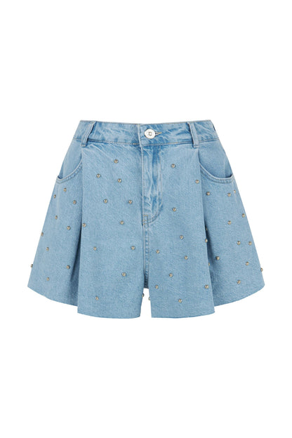 Dart Detailed Denim Shorts (Final Sale)