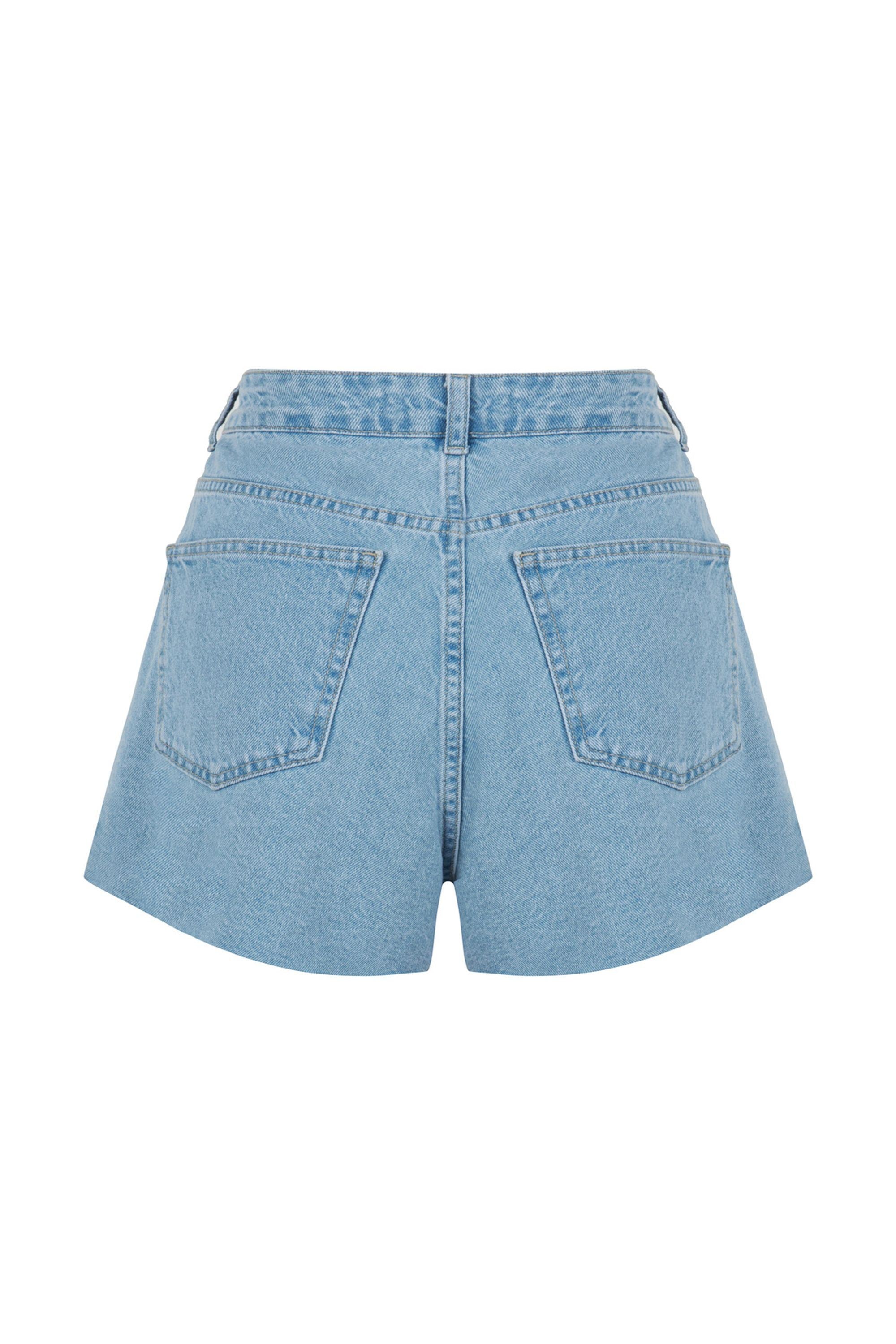 Dart Detailed Denim Shorts (Final Sale)