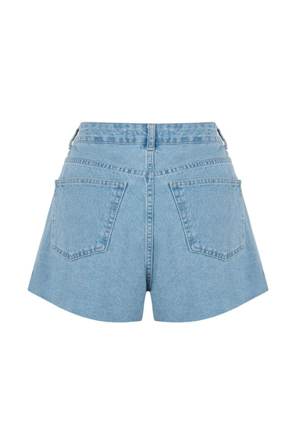 Dart Detailed Denim Shorts (Final Sale)