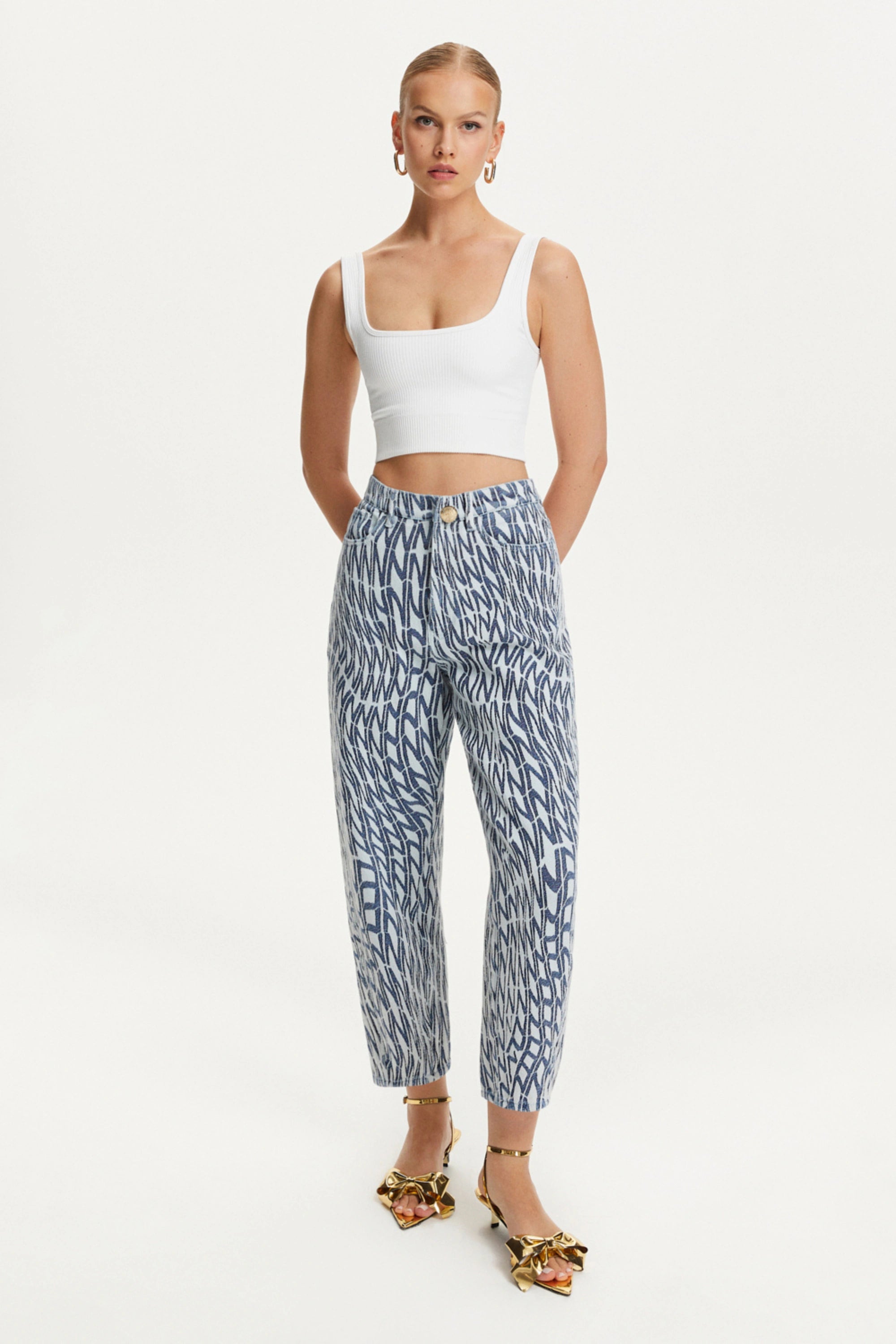 Printed Mom Jeans