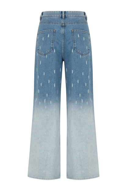 Gradient Wide Leg Jean Pants