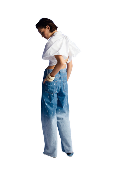 Gradient Wide Leg Jean Pants