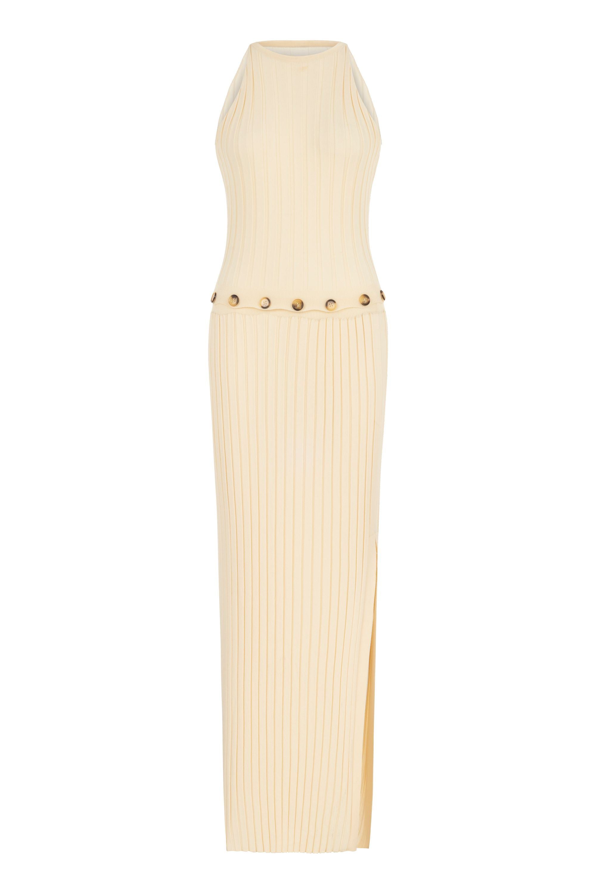 Ribbed Dress with Slits