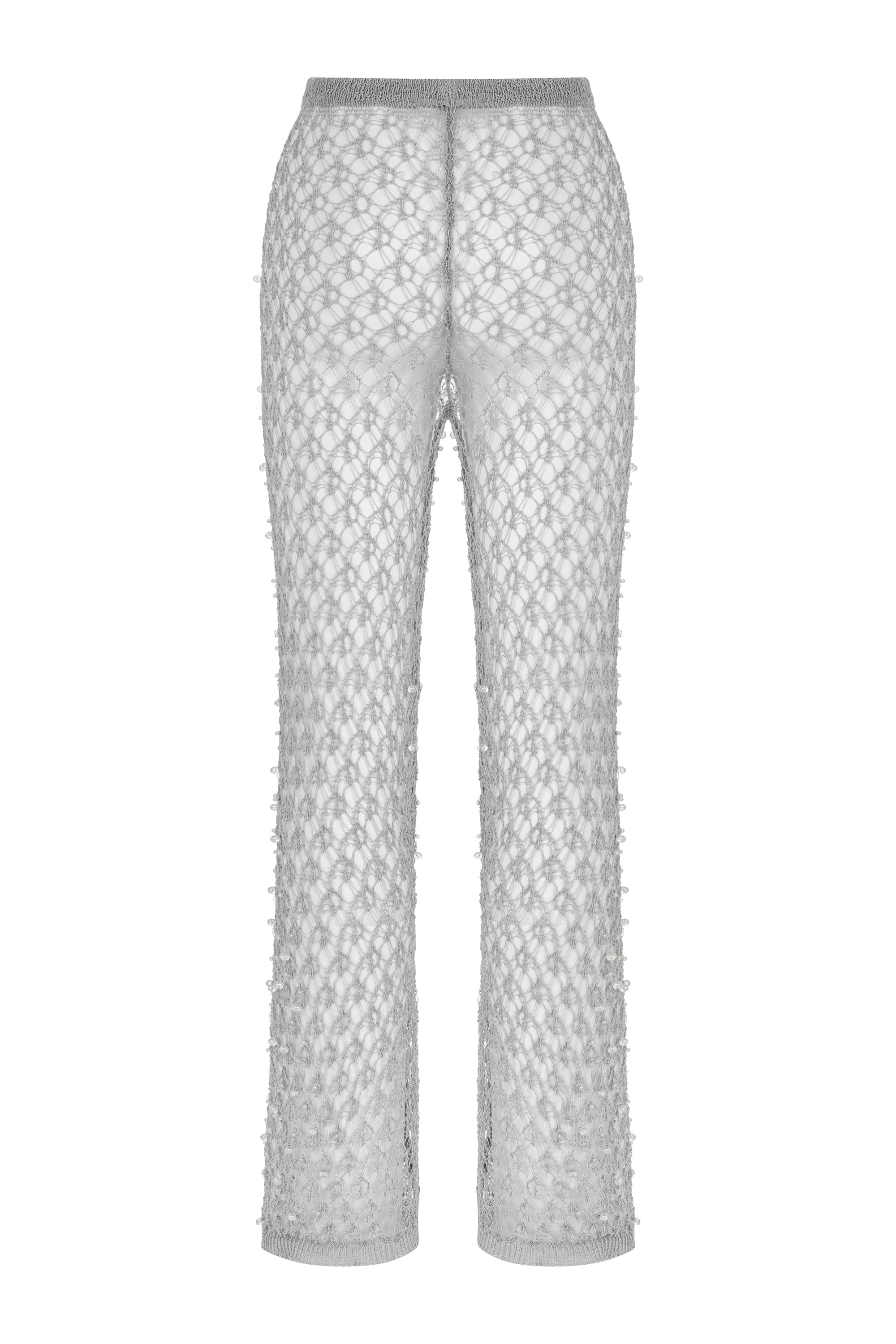 Shimmering Threaded Mesh Pants