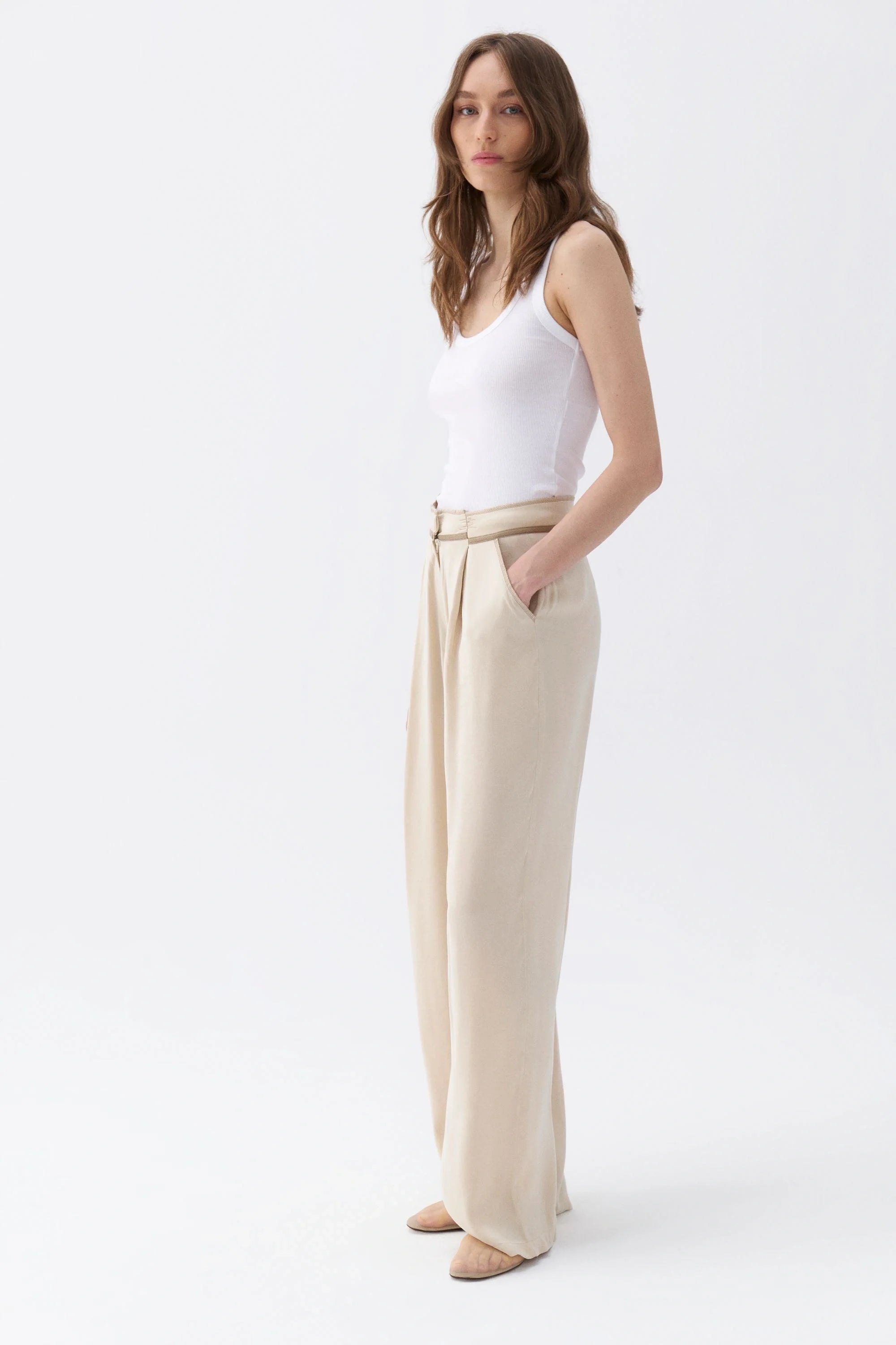 Pleated Palazzo Pants