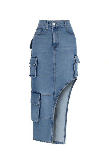 Asymmetric Jean Skirt