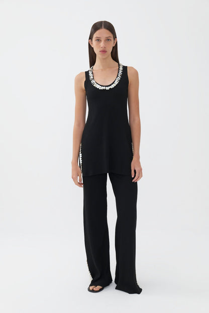 Mother of Pearl Beaded Knit Top (Final Sale)