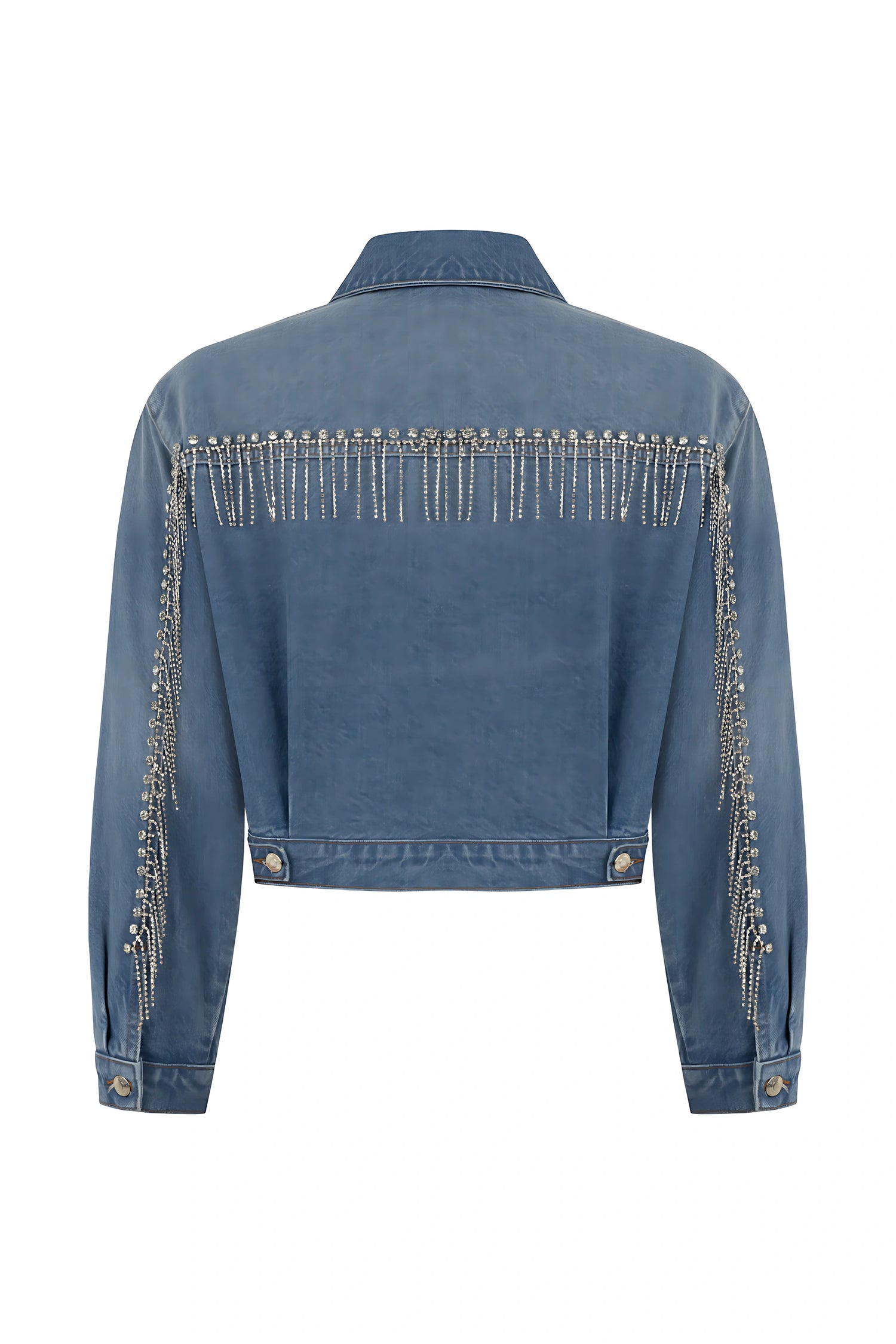 Denim Jacket with Stone Embroidery