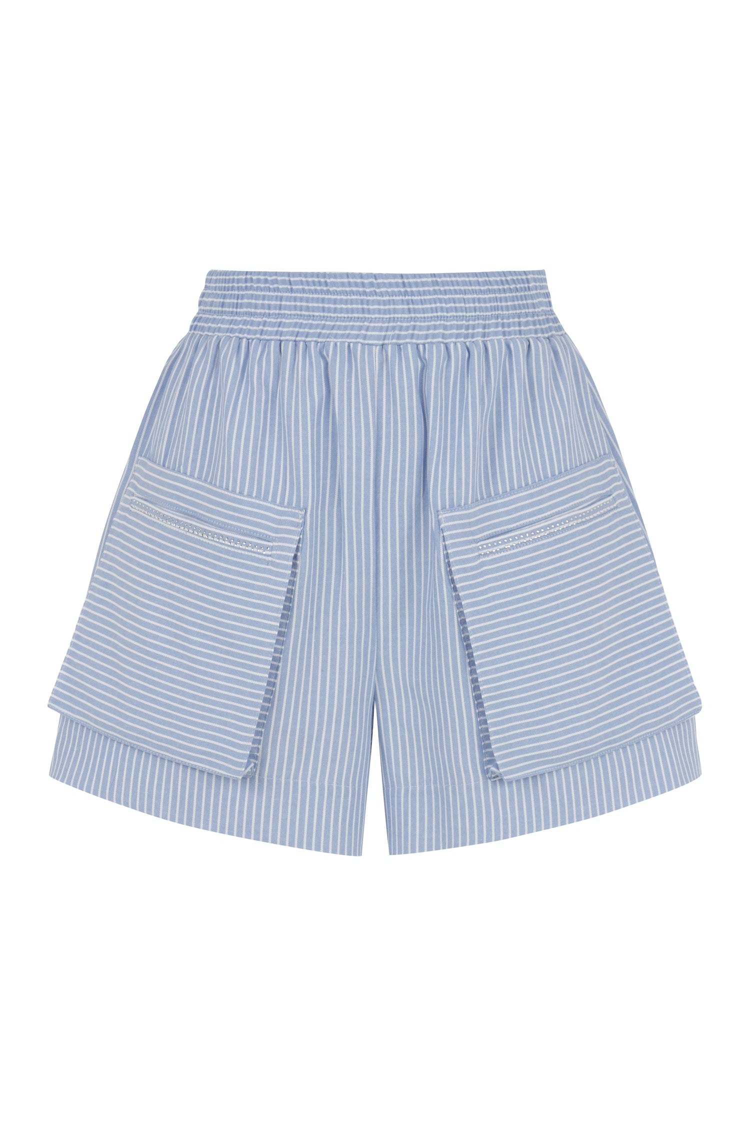 Striped Mini Shorts with Pockets