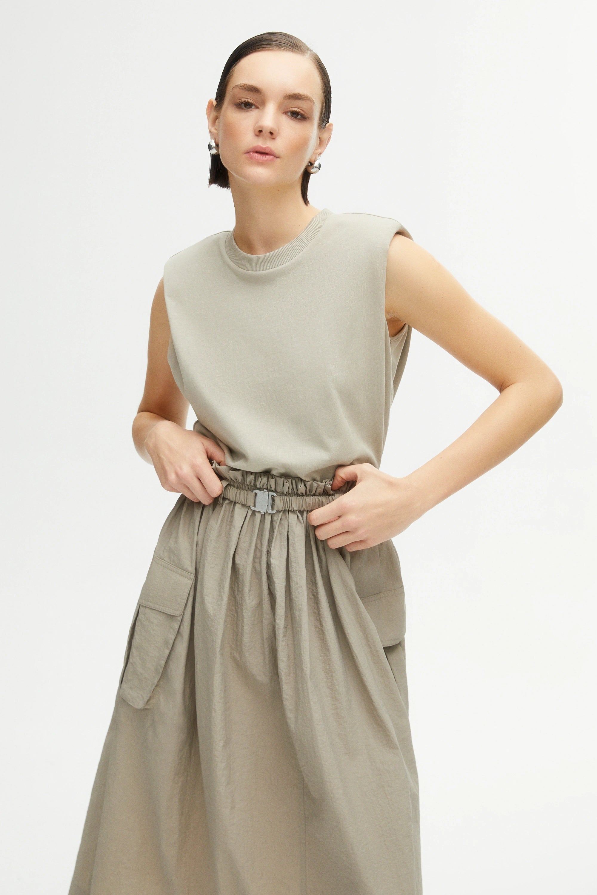 Shoulder Pad Trim Dress