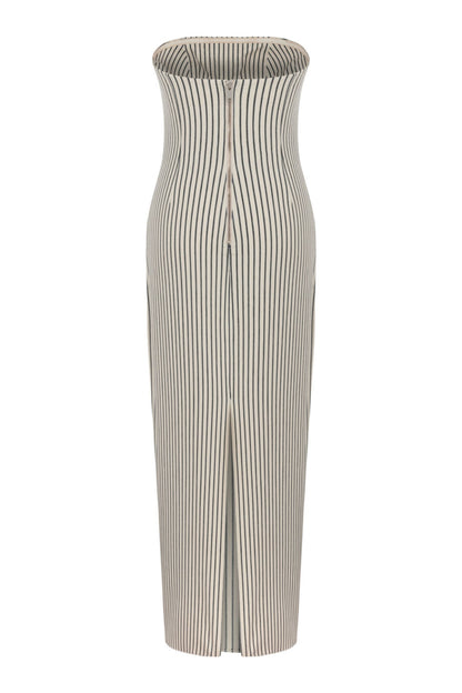 Striped Strapless Dress