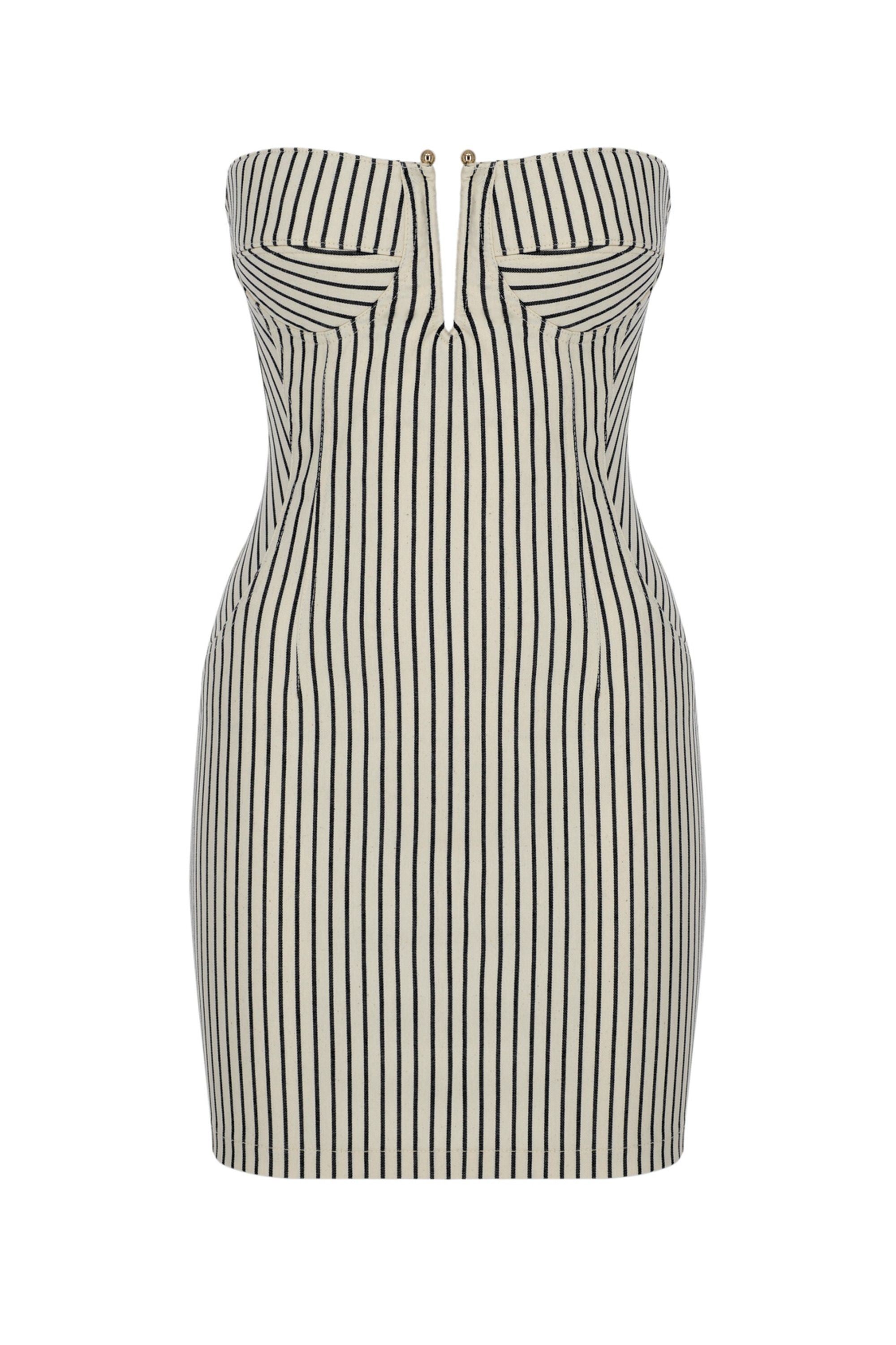 Striped Strapless Mini Dress