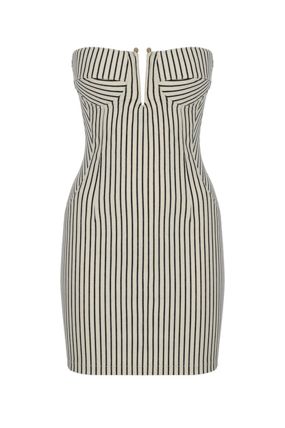 Striped Strapless Mini Dress